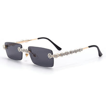 Load image into Gallery viewer, Rimless Diamond Sunglasses Women Rectangle Steampunk Sun Glasses Crystal Vintage Rhinestone Glasses Eyewear UV400 Oculos