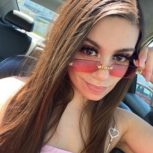 Load image into Gallery viewer, Rimless Diamond Sunglasses Women Rectangle Steampunk Sun Glasses Crystal Vintage Rhinestone Glasses Eyewear UV400 Oculos