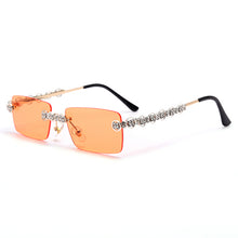 Load image into Gallery viewer, Rimless Diamond Sunglasses Women Rectangle Steampunk Sun Glasses Crystal Vintage Rhinestone Glasses Eyewear UV400 Oculos