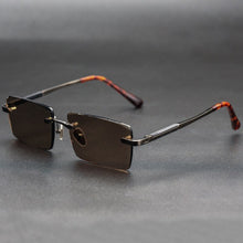 Load image into Gallery viewer, Rimless Glass Sunglasses Man Woman Natural Crystal Stone Lens Acetate Glasses Frame Vintage Sun Glasses