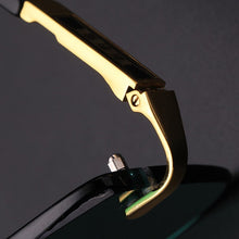 Load image into Gallery viewer, Rimless Glass Sunglasses Man Woman Natural Crystal Stone Sun Glasses Green Lens Vintage Acetate Frame Anti Eye Dry