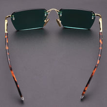 Load image into Gallery viewer, Rimless Green Glass Sunglasses Man Natural Crystal Stone Sun Glasses Woman Vintage Acetate Frame Anti Eye Dry
