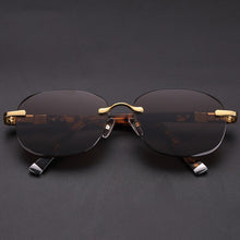 Load image into Gallery viewer, Rimless Oval Glass Sunglasses Man Woman Natural Crystal Stone Lens Acetate Glasses Frame Vintage Sun Glasses