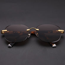 Load image into Gallery viewer, Rimless Oval Sunglasses Man Woman Acetate Glasses Frame Natural Crystal Stone Lens Goggles Man Oculos