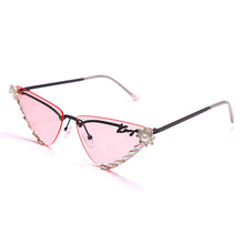 Load image into Gallery viewer, Rimless Rhinestone Sunglasses 2023 Women Cat Eye Punk Sun Glasses Lady Brand Designer Colorful Lens Eyewear UV400