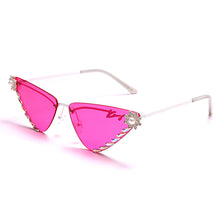 Load image into Gallery viewer, Rimless Rhinestone Sunglasses 2023 Women Cat Eye Punk Sun Glasses Lady Brand Designer Colorful Lens Eyewear UV400