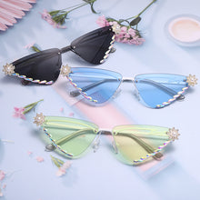 Load image into Gallery viewer, Rimless Rhinestone Sunglasses 2023 Women Cat Eye Punk Sun Glasses Lady Brand Designer Colorful Lens Eyewear UV400