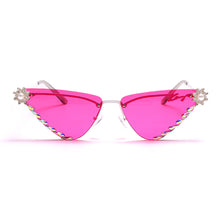 Load image into Gallery viewer, Rimless Rhinestone Sunglasses 2023 Women Cat Eye Punk Sun Glasses Lady Brand Designer Colorful Lens Eyewear UV400