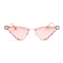 Load image into Gallery viewer, Rimless Rhinestone Sunglasses 2023 Women Cat Eye Punk Sun Glasses Lady Brand Designer Colorful Lens Eyewear UV400