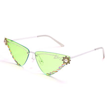 Load image into Gallery viewer, Rimless Rhinestone Sunglasses 2023 Women Cat Eye Punk Sun Glasses Lady Brand Designer Colorful Lens Eyewear UV400