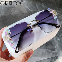 Load image into Gallery viewer, Rimless Rhinestone Sunglasses Women Bling Rhinestone Sun Glasses Shades Eyewear Lady Brand Designer Eyewear UV400