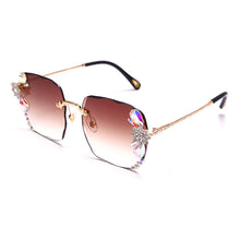 Load image into Gallery viewer, Rimless Rhinestone Sunglasses Women Bling Rhinestone Sun Glasses Shades Eyewear Lady Brand Designer Eyewear UV400