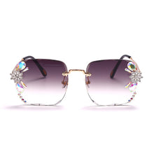 Load image into Gallery viewer, Rimless Rhinestone Sunglasses Women Bling Rhinestone Sun Glasses Shades Eyewear Lady Brand Designer Eyewear UV400