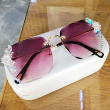 Load image into Gallery viewer, Rimless Rhinestone Sunglasses Women Bling Rhinestone Sun Glasses Shades Eyewear Lady Brand Designer Eyewear UV400