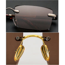 Load image into Gallery viewer, Rimless Sunglasses Brand Man Woman Acetate Metal Frame Natural Crystal Stone Rectangle Sun Glasses
