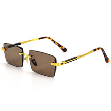 Load image into Gallery viewer, Rimless Sunglasses Brand Man Woman Acetate Metal Frame Natural Crystal Stone Rectangle Sun Glasses