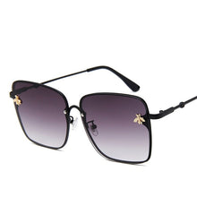 Load image into Gallery viewer, Square Bee Sunglasses Women Men Retro Brand designer Metal Frame Oversized Sun Glasses Female Grandient Shades Oculos