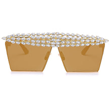 Load image into Gallery viewer, Square Diamond Sunglasses Women Men 2023 Flat Top Crystal Punk Sun Glasses Mirror Rhinestones Red Purple Eyewear UV400