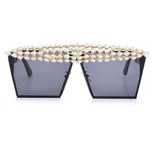 Load image into Gallery viewer, Square Diamond Sunglasses Women Men 2023 Flat Top Crystal Punk Sun Glasses Mirror Rhinestones Red Purple Eyewear UV400