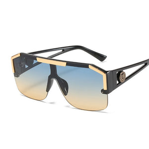 Square Men Sunglasses Classic Brand Designer Retro Sun Glasses Women One Piece Oversized Gradient Oculos De Sol