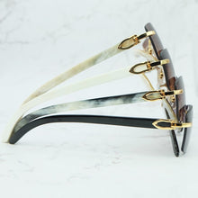 Load image into Gallery viewer, Square Sunglasses Genuine Buffalo Horn Glasses Mens Brand Designer Sunglasses Vintage Carter Buffs Rimless carters glass