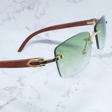 Load image into Gallery viewer, Square Sunglasses Genuine Buffalo Horn Glasses Mens Brand Designer Sunglasses Vintage Carter Buffs Rimless carters glass