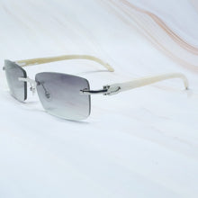 Load image into Gallery viewer, Square Sunglasses Genuine Buffalo Horn Glasses Mens Brand Designer Sunglasses Vintage Carter Buffs Rimless carters glass