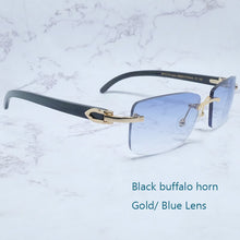 Load image into Gallery viewer, Square Sunglasses Genuine Buffalo Horn Glasses Mens Brand Designer Sunglasses Vintage Carter Buffs Rimless carters glass
