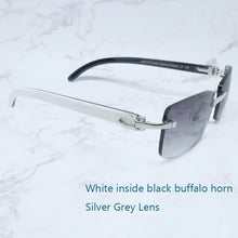 Load image into Gallery viewer, Square Sunglasses Genuine Buffalo Horn Glasses Mens Brand Designer Sunglasses Vintage Carter Buffs Rimless carters glass