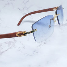 Load image into Gallery viewer, Square Sunglasses Genuine Buffalo Horn Glasses Mens Brand Designer Sunglasses Vintage Carter Buffs Rimless carters glass