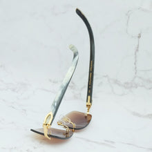 Load image into Gallery viewer, Square Sunglasses Genuine Buffalo Horn Glasses Mens Brand Designer Sunglasses Vintage Carter Buffs Rimless carters glass