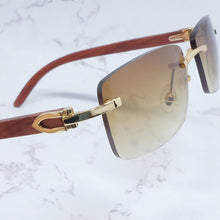Load image into Gallery viewer, Square Sunglasses Genuine Buffalo Horn Glasses Mens Brand Designer Sunglasses Vintage Carter Buffs Rimless carters glass