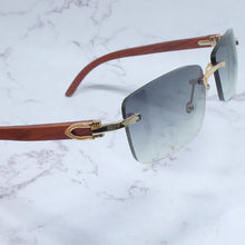 Load image into Gallery viewer, Square Sunglasses Genuine Buffalo Horn Glasses Mens Brand Designer Sunglasses Vintage Carter Buffs Rimless carters glass