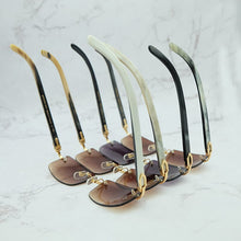 Load image into Gallery viewer, Square Sunglasses Genuine Buffalo Horn Glasses Mens Brand Designer Sunglasses Vintage Carter Buffs Rimless carters glass