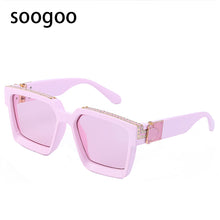 Load image into Gallery viewer, Square Sunglasses Men Millionaire Diamond Large Frame Sun Glasses Women Vintage Brand Designer Eyeglasses UV 400