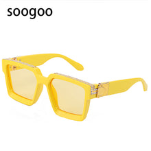Load image into Gallery viewer, Square Sunglasses Men Millionaire Diamond Large Frame Sun Glasses Women Vintage Brand Designer Eyeglasses UV 400