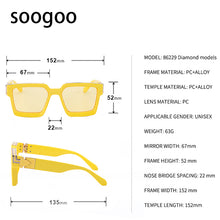 Load image into Gallery viewer, Square Sunglasses Men Millionaire Diamond Large Frame Sun Glasses Women Vintage Brand Designer Eyeglasses UV 400