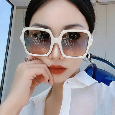 Square Sunglasses Women Brand Designer Retro Plastic Frame Big Sun Glasses Female Vintage Gradient Male Oculos Feminino