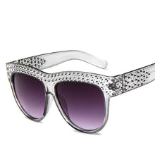 Carica l&#39;immagine nel visualizzatore di Gallery, Square Sunglasses Women Oversized Frame Bling Brand Eye Glasses Female Shades Imitation Diamond Eyewear