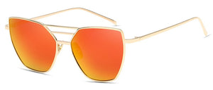 Square Women Sunglasses Brand Designer Classic Metal Female Sun Glasses Men Coated Mirror UV400 Oculos De Sol