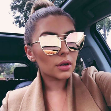 Square Women Sunglasses Brand Designer Classic Metal Female Sun Glasses Men Coated Mirror UV400 Oculos De Sol