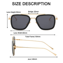 Load image into Gallery viewer, Steampunk Men Sunglasses Tony Stark Iron Man Sun Glasses Vintage Metal Eyewear Steam Punk Sunglass UV400 Male Gafas