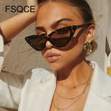 Load image into Gallery viewer, Sunglasses Cute Sexy Retro Cat Eye Sunglasses Women Small Black White Triangle Vintage Lady Sun Glasses Red Femal