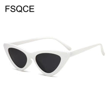 Load image into Gallery viewer, Sunglasses Cute Sexy Retro Cat Eye Sunglasses Women Small Black White Triangle Vintage Lady Sun Glasses Red Femal