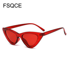 Load image into Gallery viewer, Sunglasses Cute Sexy Retro Cat Eye Sunglasses Women Small Black White Triangle Vintage Lady Sun Glasses Red Femal