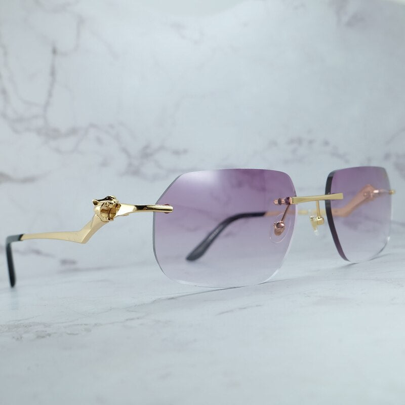 Luxury Sunglasses Mens Panther Rimless Carter Trending Sun Glasses Retro Classic Shades Eyewear For Women Lentes De Sol
