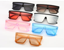 Load image into Gallery viewer, Sunglasses Women 2023 Oversized Transparent Sunglasses Designer Men Vintage Flat Top Eyewear UV400 Gafas de sol