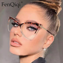 Load image into Gallery viewer, TR90 Cat Eyes Clear Sunglasses Frame UV400 2023 Stylish Women Lentes Opticos Para Mujer Blue Light Glasses