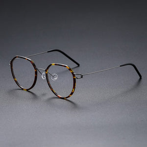 Titanium Alloy Glasses Frame Men Optical Myopia Prescription Eyeglasses Frame Women Retro Denmark Screwless Brand Eyewear