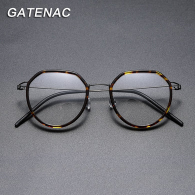 Titanium Alloy Glasses Frame Men Optical Myopia Prescription Eyeglasses Frame Women Retro Denmark Screwless Brand Eyewear